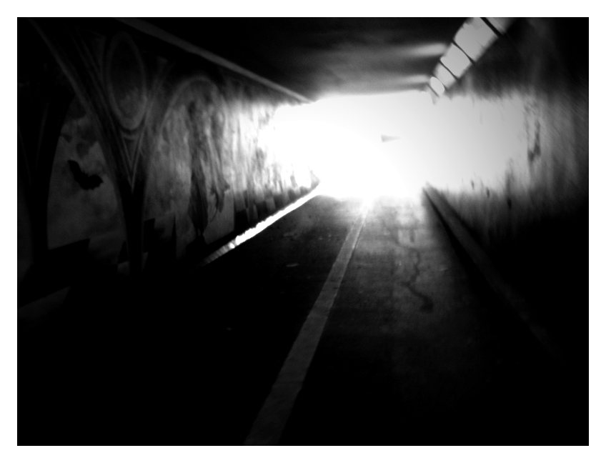 Taken in the passage under Western Way in Exeter April25th Light at the end of the tunnel?